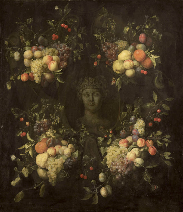 unknown-1680-marble-bust-surrounded-by-a-festoon-of-fruit-art-print-fine-art-reproduction-wall-art-id-arldjefzh