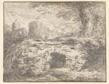 okänt-1610-landskap-med-en-stenbro-konst-tryck-finkonst-reproduktion-väggkonst-id-arm6sjal5