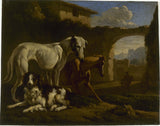 Ян-ле-Дюк-1650-спаніель і хорти-арт-друк-образотворче мистецтво-репродукція-настінне мистецтво