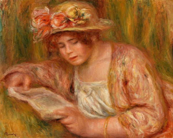pierre-auguste-renoir-1918-andree-in-a-hat-reading-hat-andree-reading-art-print-fine-art-reproduction-wall-art-id-arnzdtvfs
