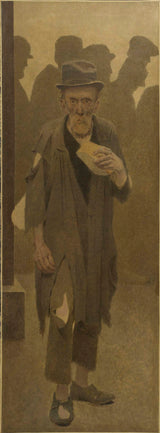 fernand-pelez-1904-il-morso-di-pane-vecchio-vestito-di-stracci-faccia-che-tiene-un-pezzo-di-pane-stampa d'arte-riproduzione-d'arte-arte da parete