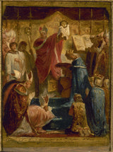 felix-joseph-barrias-1855-sketch-for-the-church-of-saint-Eustache-faith-consecration-of-st-chapel-st-louis-has-the-crown-of-schyl-art-print- выяўленчае мастацтва-рэпрадукцыя-насценнае мастацтва
