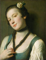 彼得羅·羅塔里-1762-頭髮裡插著花的女孩藝術印刷精美藝術複製品牆藝術 id-arqyl246b