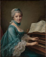 francois-hubert-drouais-1757-porträtt-av-en-kvinna-som-sägs-vara-madame-charles-simon-favart-marie-justine-benoite-duronceray-1727-1772-konsttryck-konst- reproduktion-vägg-konst-id-arrbqyh4i