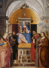 Марчело-фоголино-1510-девица-и-дете-со-светците-катерина-францис-џон-уметноста-печатење-фина-уметност-репродукција-ѕид-арт-ид-арцучвси