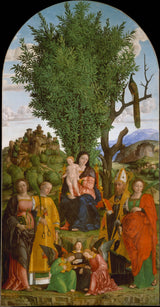 girolamo-dai-libri-1520-麦当娜和孩子与圣徒艺术印刷精美艺术复制品墙艺术 id-arrsg8e1r