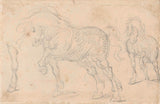 theodore-gericault-1801-paardstudies-kunstprint-fine-art-reproductie-muurkunst-id-art3ktruz