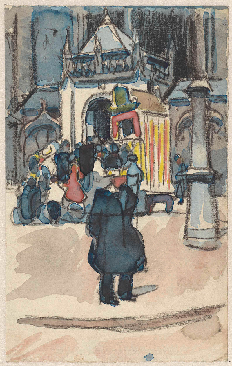 martin-monnickendam-1884-puppet-show-on-the-dam-the-nieuwe-kerk-art-print-fine-art-reproduction-wall-art-id-artfdudza