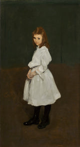 Džordžs Bellows-1907-Little-girl-in-white-Quenie-Burnett-art-print-fine-art-reproduction-wall-art-id-aru1737zt