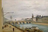 camille-corot-1830-de-pont-au-change-zaag-de-kade-van-gesvres-1830-art-print-fine-art-reproductie-muurkunst
