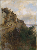 Eduard-Peithner-von-Lichtenfels-1889-italiensk-landskapet-art-print-fine-art-gjengivelse-vegg-art-id-arus6klni