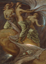 伊利胡·韦德（Elihu Vedder）1887年，命运聚集在星空艺术版画精美的艺术复制品墙上艺术ID Arutvmfhn