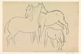 leo-gestel-1891-素描日記與三匹馬研究藝術印刷美術複製品牆藝術 id-arw53a3ss