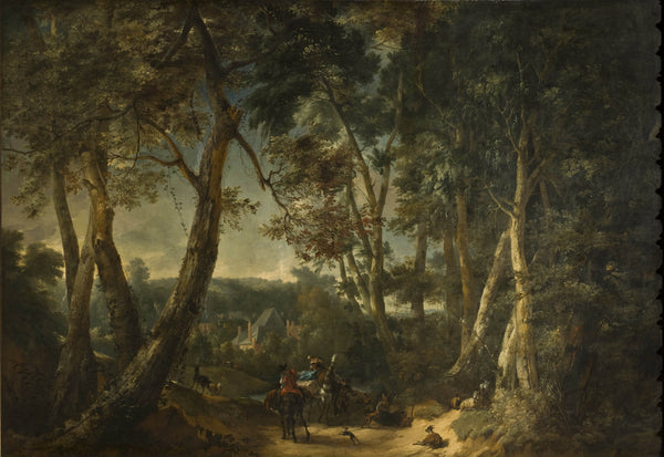 philips-augustijn-immenraet-landscape-with-high-trees-near-a-ravine-art-print-fine-art-reproduction-wall-art-id-arw6o8cj5