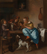 jan-havicksz-steen-1660-деца-учат-мачка-да-танцуваат-познат-како-танцувачка-уметност-печатење-фина-уметност-репродукција-ѕид-арт-id-arwijt1an
