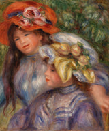 皮埃爾·奧古斯特·雷諾阿-1910-兩個女孩-兩個女孩-藝術印刷-精美藝術複製品-牆藝術-id-arxssh107