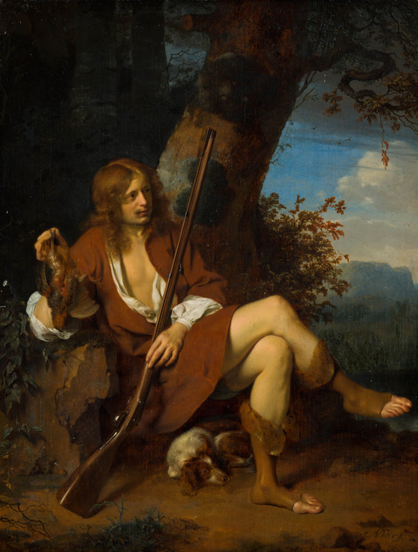 arie-de-vois-1660-self-portrait-as-a-hunter-art-print-fine-art-reproduction-wall-art-id-arxypsyea