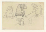 jozef-israels-1834-여성의 스케치-땅에서 일하는-예술-인쇄-미술-복제-벽-예술-id-arz1370lp