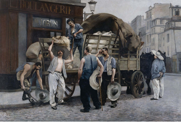 louis-robert-carrier-belleuse-1885-carriers-flour-paris-scene-art-print-fine-art-reproduction-wall-art