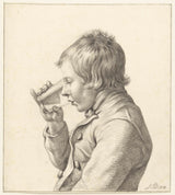 Jean-Bernard-1810-男孩从玻璃杯喝酒艺术印刷品美术复制品墙艺术 id-as0izx5t2