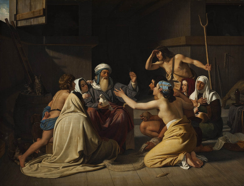 ditlev-blunck-1835-noah-and-his-family-in-the-ark-art-print-fine-art-reproduction-wall-art-id-as118d1bt