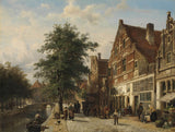 cornelis-springer-1868-de-zuiderhaven-dijk-enkhuizen-kunstprint-fine-art-reproductie-muurkunst-id-as17mstlz