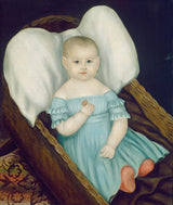 約瑟夫·懷廷-股票-1840-柳條籃中的嬰兒藝術印刷精美藝術複製品牆壁藝術 id-as1ats4d0