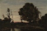亨利·约瑟夫·哈比涅斯1902年，景观在黄昏，艺术印刷，精美的艺术复制品，壁画，艺术编号，as2lqftcf