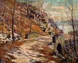 欧内斯特·罗森（Ernest-Lawson）1911年，沿着木栅栏的艺术打印精美的艺术复制品墙上的艺术ID-as3bm9gzm