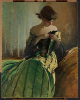 john-hvid-alexander-1906-studie-i-sort-og-grønt-kunsttryk-fin-kunst-reproduktion-vægkunst-id-as6u989uf