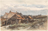 johannes-bosboom-1873-fiskefamiljshus-i-scheveningen-konsttryck-finkonst-reproduktion-väggkonst-id-as75hsidn