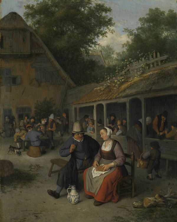 cornelis-dusart-1690-peasant-inn-art-print-fine-art-reproduction-wall-art-id-asaiynyin