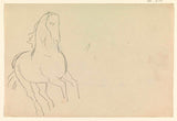 leo-gestel-1891-skissblad-studie-av-ett-hästkonsttryck-finkonst-reproduktion-väggkonst-id-asb24l13n
