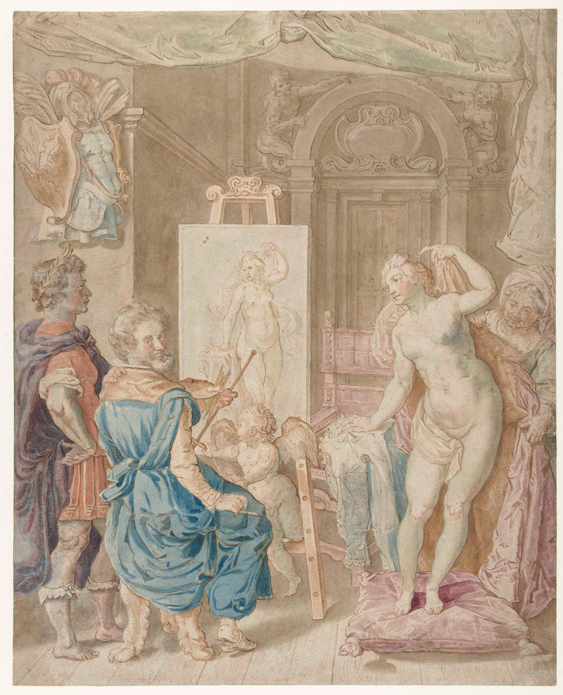 pieter-isaacsz-1579-apelles-describes-campaspe-art-print-fine-art-reproduction-wall-art-id-asbdo90fk