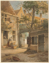 daniel-kerkhoff-1814-courtyard-of-a-courtyard-in-amsterdam-art-print-fine-art-reproduction-wall-art-id-asbnodyzi