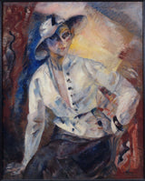 Marguerite-Barthelemy-1930-Porträt-von-Yvonnes-Spring-1894-1977-Schauspielerin-und-Sängerin-Kunstdruck-Kunstreproduktion-Wandkunst