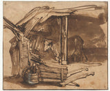 rembrandt-van-rijn-1638-en-ko-i-båset-konsttryck-finkonst-reproduktionsväggkonst-id-asf3bxmf9