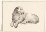 Jean-Bernard-1775-斜倚狮子头向右旋转艺术印刷精美艺术复制品墙艺术 id-asfrcjlvd