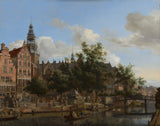 jan-van-der-heyden-1670-oudezijdsvoorburgwal的观点与阿姆斯特丹的乌德·柯克艺术印刷精美的艺术复制品-墙-艺术-id-asg2btan5