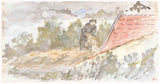 約瑟夫-以色列-1834-風景與婦女和屋頂藝術印刷品美術複製品牆壁藝術 id-asigdrxsf
