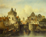 samuel-verveer-1839-wyimaginowany-widok-oparty na-kolksluis-amsterdam-sztuce-druku-reprodukcja-dzieł sztuki-wall-art-id-asipkd0gs