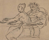 george-romney-1744-en-kung-och-en-ung-kvinna-konsttryck-finkonst-reproduktion-väggkonst-id-askawdyr3