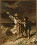 Louis-Candide-Boulanger-1836-李尔王和他的傻瓜在暴风雨中-艺术-印刷-美术-复制-墙-艺术