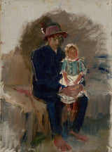 ladislav-mednyanszky-seated-gypsy-with-a-girl-on-his-gnees-art-print-fine-art-reproduction-wall-art-id-aso0ruie7