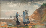 winslow-homer-1881-tre-fiskerpiger-tynemouth-kunsttryk-fin-kunst-reproduktion-vægkunst-id-aso3m9cxg