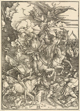 albrecht-durer-1498-the-bốn kỵ sĩ-nghệ thuật-in-tinh-nghệ-tái tạo-tường-nghệ thuật-id-aso41byuk