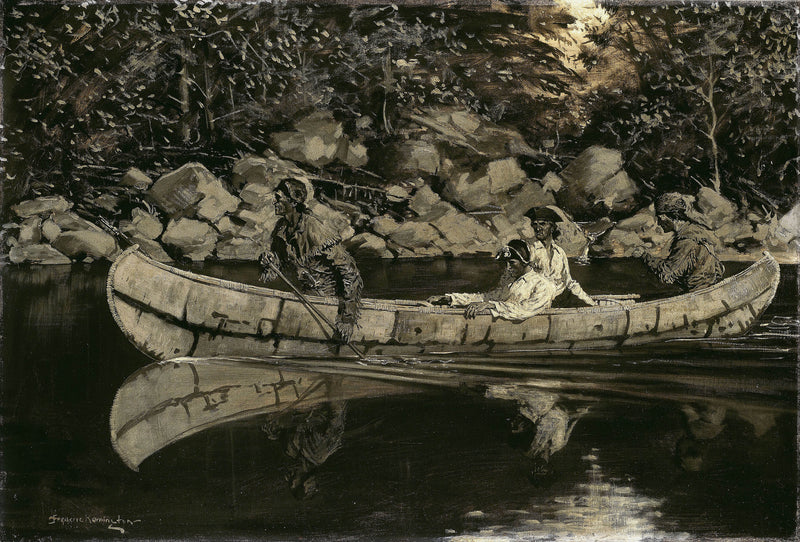 frederic-remington-1897-paddling-the-wounded-british-officer-art-print-fine-art-reproduction-wall-art-id-asoqqpzjg