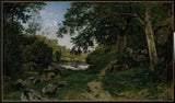 亨利·約瑟夫·哈皮尼斯-1869-莫萬路徑中的岩石路徑-莫萬藝術印刷中的岩石-美術複製-牆藝術-id-aspyz93h9