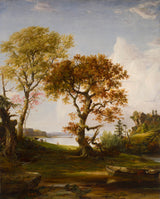Jasper-Francis-cropsey-1852-a-Hudson-at-Piermont-art-print-finom-art-reprodukció-fal-art-id-asrddph4n