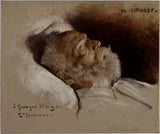 leon-bonnat-1885-victor-hugo-på sitt dødsleie-kunst-trykk-kunst-reproduksjon-vegg-kunst